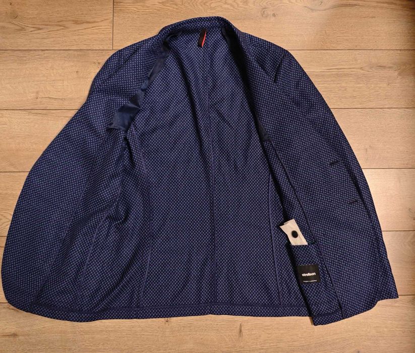 Strellson mandoc L XL синій шерстяний піджак приталений хоч на весілля