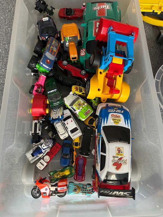 Duży zestaw kolejka tory pociąg auta