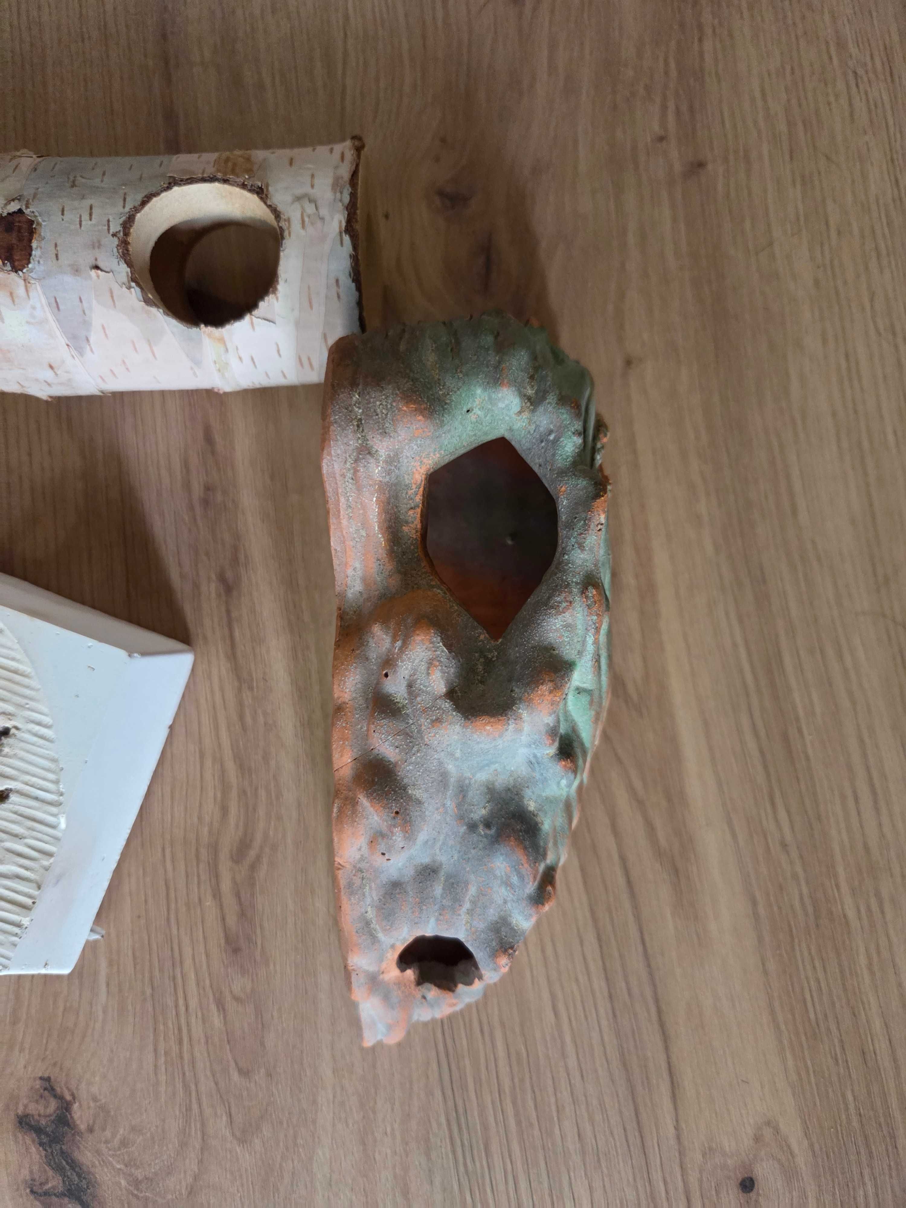 Akcesoria dla myszy / chomika. Kryjówka ceramiczna. Wapno i brzózka.