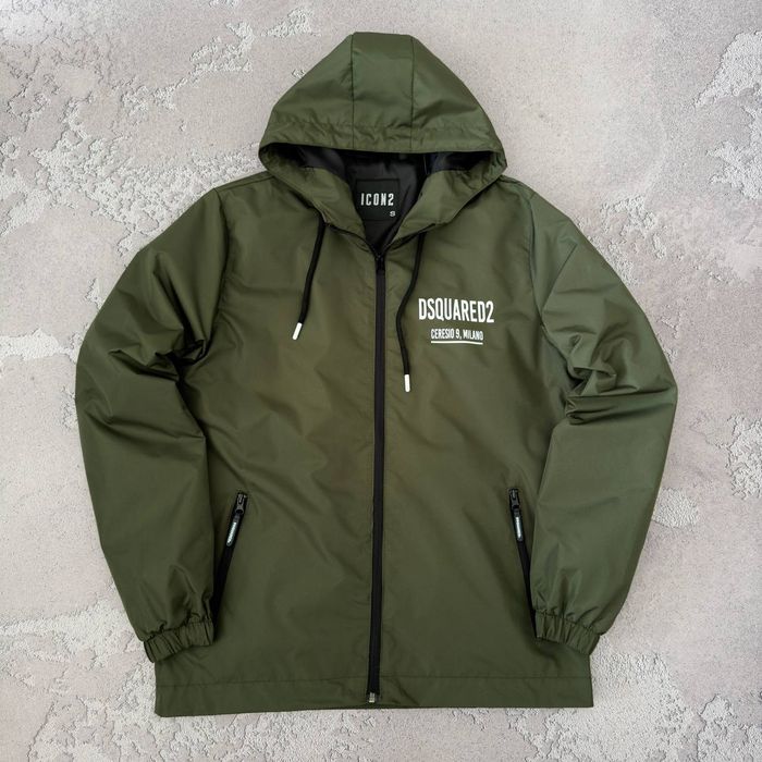 Стильна осіння вітрівка куртка анорак зелений чоловічий підлітковий