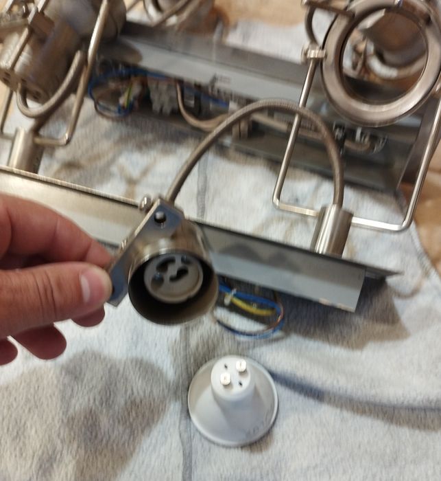 Lampa kinkiet wewnętrzny podwójny stal nierdzewna halogen