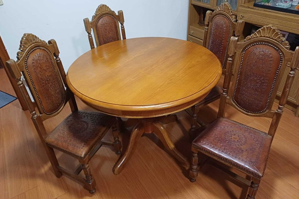 Conjunto de mesa de jantar redonda