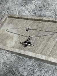 Vivienne Westwood Black Heart Saturn Necklace кулон підвіска