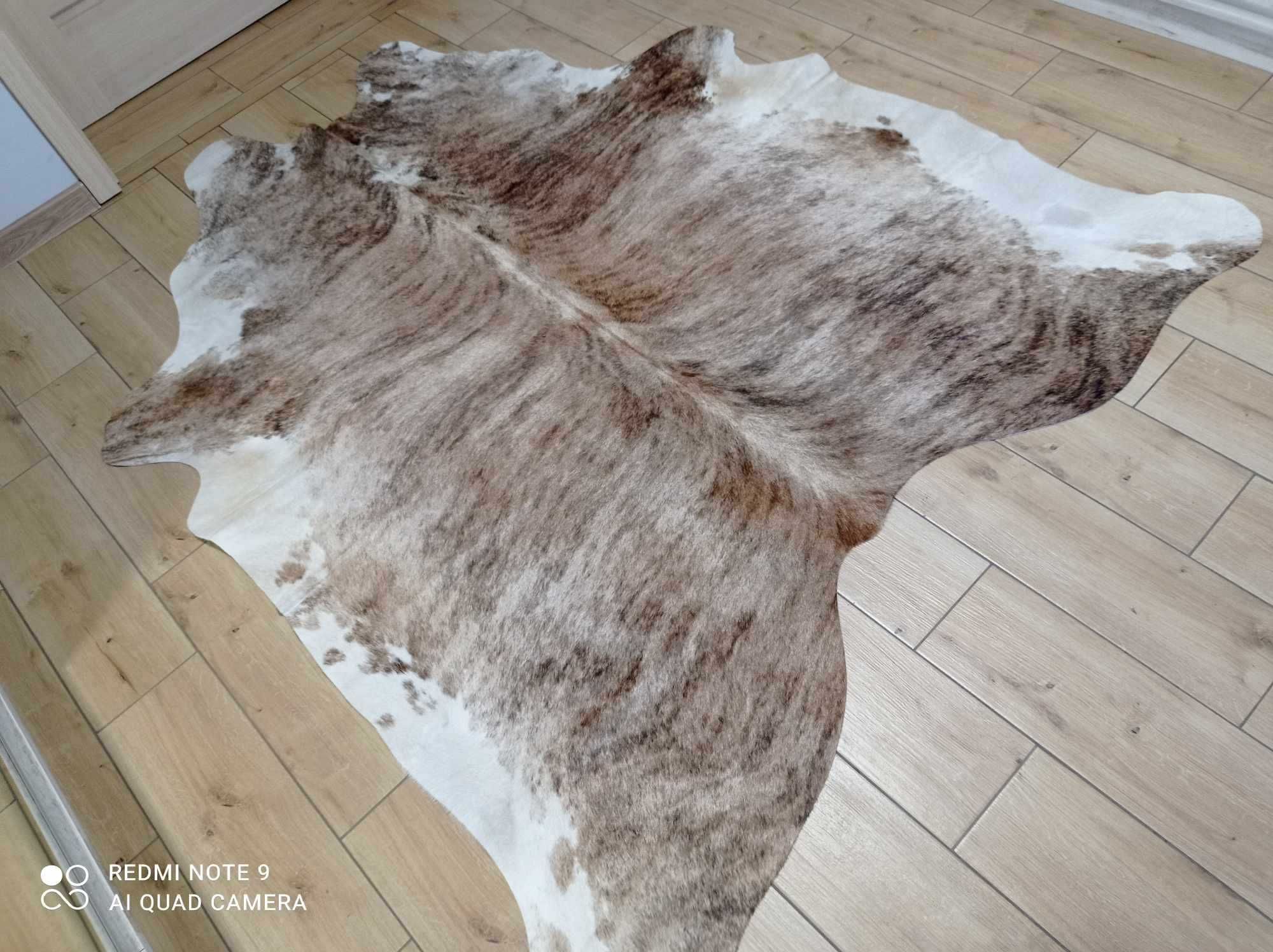 Dywan SKÓRA BYDLĘCA Tygrys brązowo-beżowy Krowa naturalna