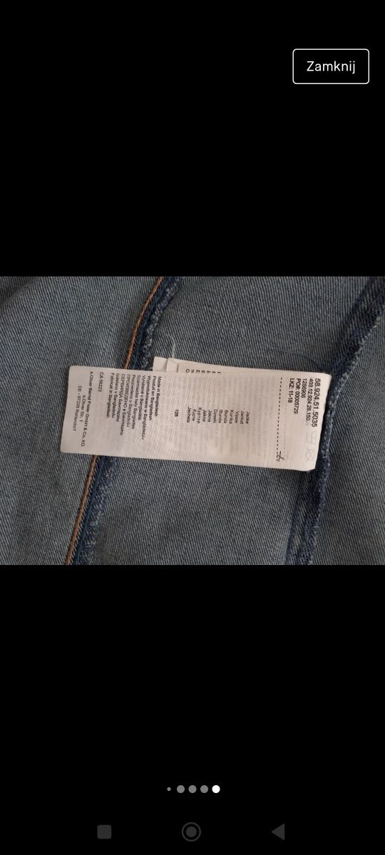 Kurtka kurteczka katana jeans dżins S'Oliver 128