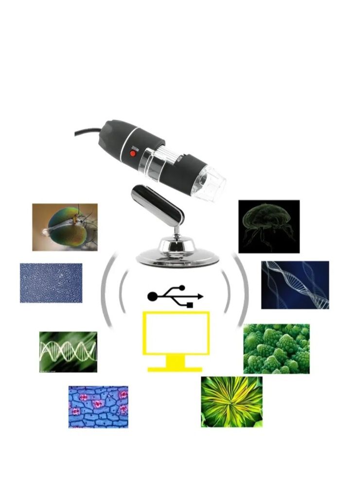 Електронний мікроскоп USB 1000 крат на підставці