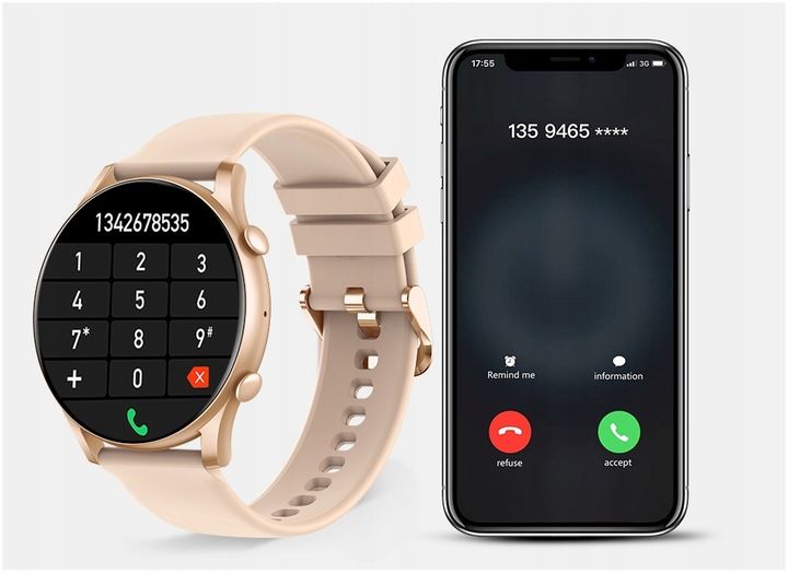 Smartwatch Zegarek Damski Polskie Menu Rozmowy Zdrowie Sport Amoled 4