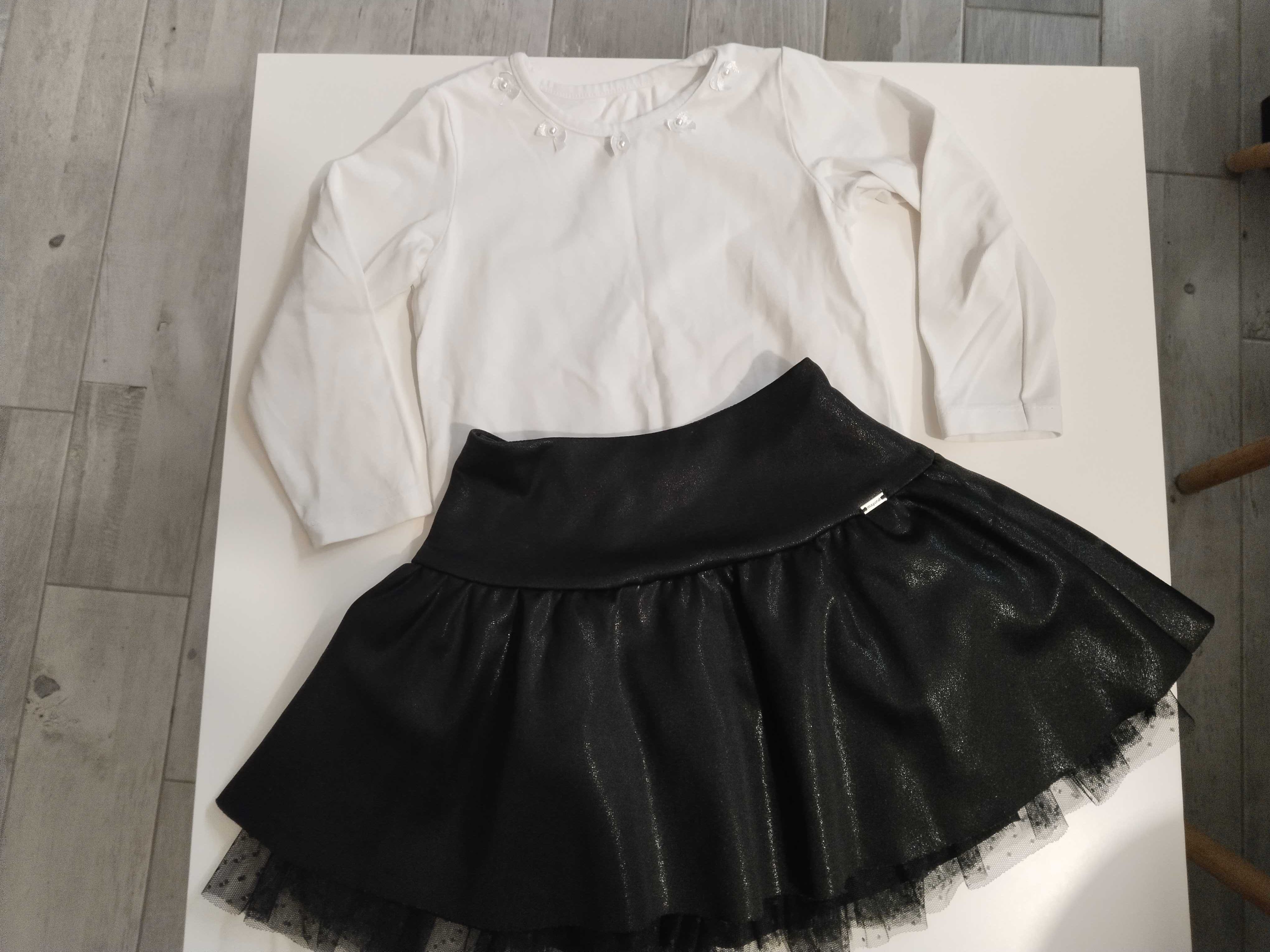 Spódniczka czarna mayoral i biała bluzka rozmiar 98