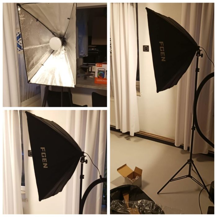 Lampy studyjne na statywie,piloty, fotografia