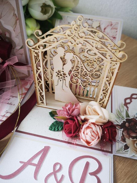 Exploding box, pudełko, kartka, pamiątka, ślub, boho, personalizowane