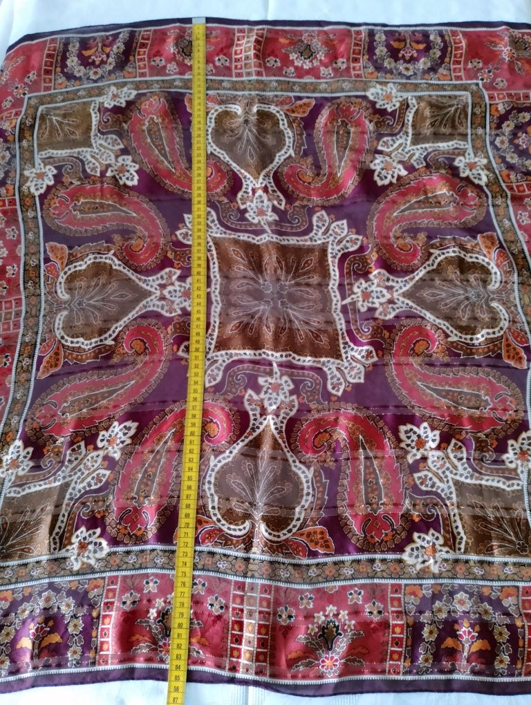 CHUSTA kolorowa w stylu boho, wzór paisley, lekka, cienka, apaszka