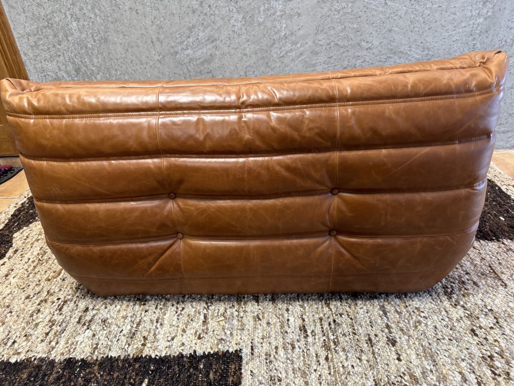 Sofa Togo design 2 osobowa skóra naturalna vintage