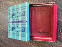 Pierre Cardin portfel skórzany męski cardholder mały bordowy