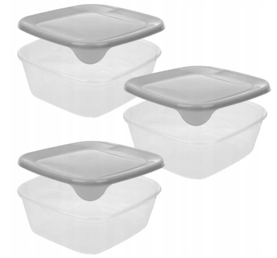 Plastikowe Pojemniki do Przechowywania Żywności Lunchbox Pojemne 3szt.