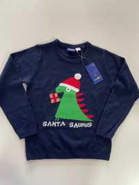 Santa - granatowy sweterek dziecięcy rozm. 110/116