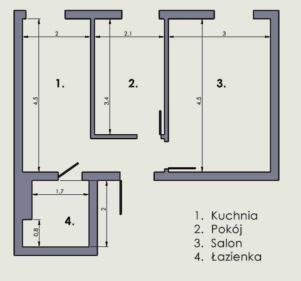 Mieszkanie w Rawiczu, 2-pokojowe, 35m2, parter