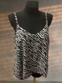 Zjawiskowa bluzka w zebrę czarno biała  marki George rozmiar 42