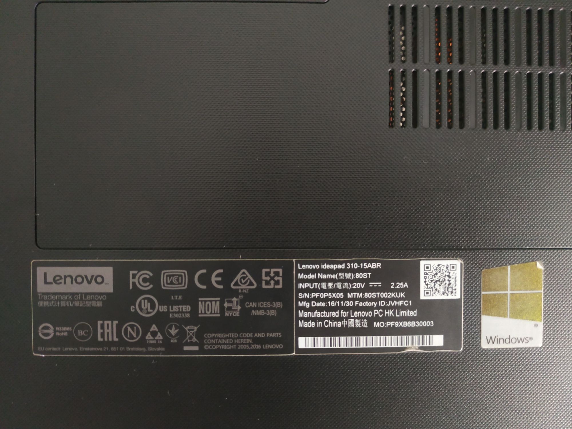 Ноутбук Lenovo Ideapad 310-15ABR