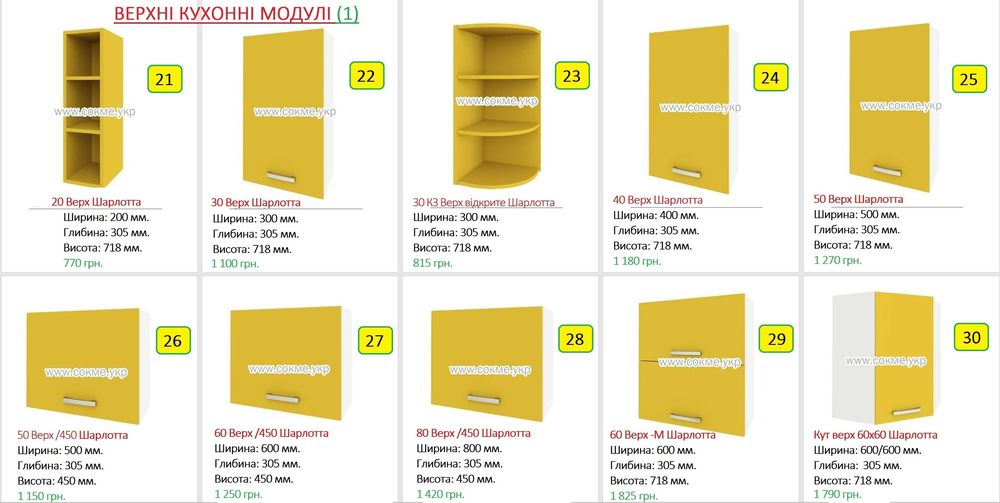 Кухні зі складу. Посекційний продаж!