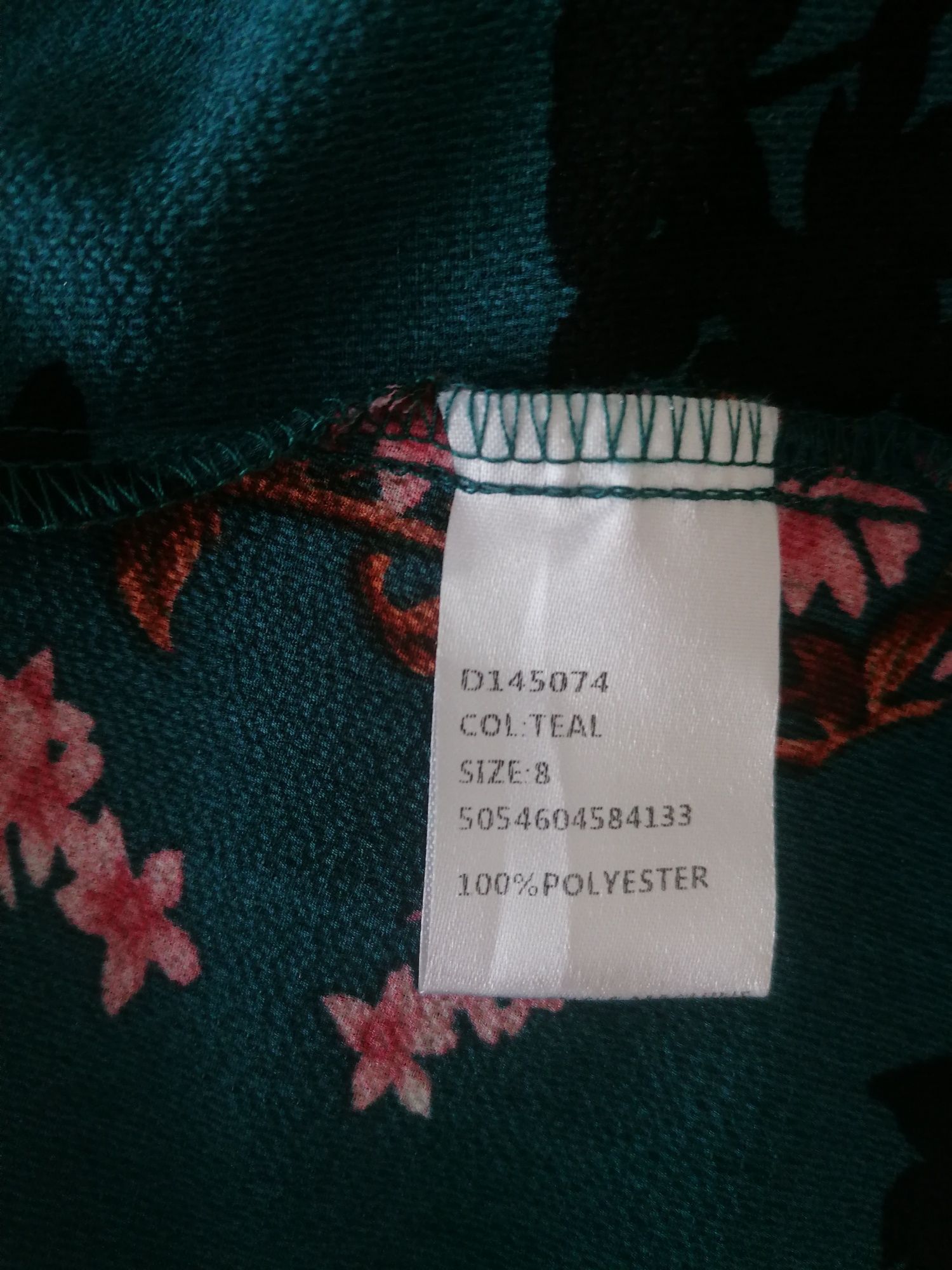 JAK NOWA SZMARAGDOWA na uroczystości sukienka w kwiaty rozm. S