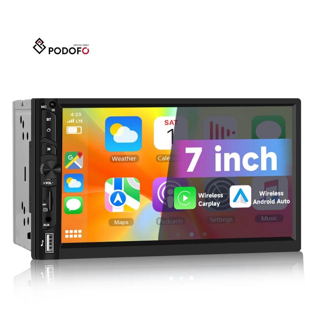 Autorrádio 2Din 7" IPS CarPlay/Auto S/Fios | Bluetooth | USB | YouTube