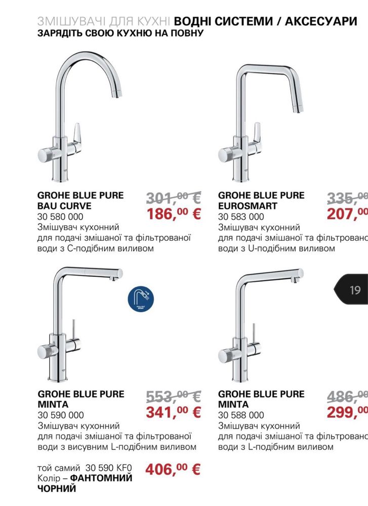 Смеситель Grohe для кухни
