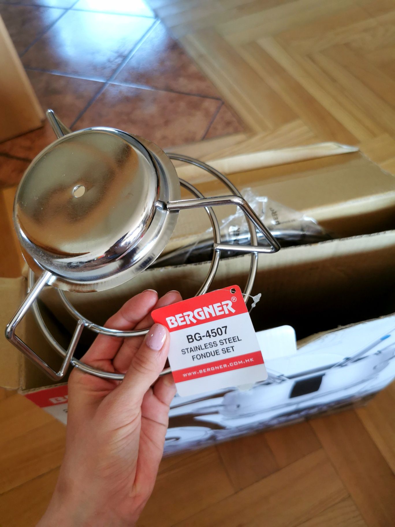Bergner komplet do fondue ze stali nierdzewnej