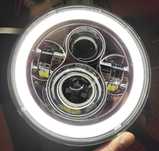 Фара 7" LED мото авто Н4 ангельские глазки светодиод Ява Иж Нив