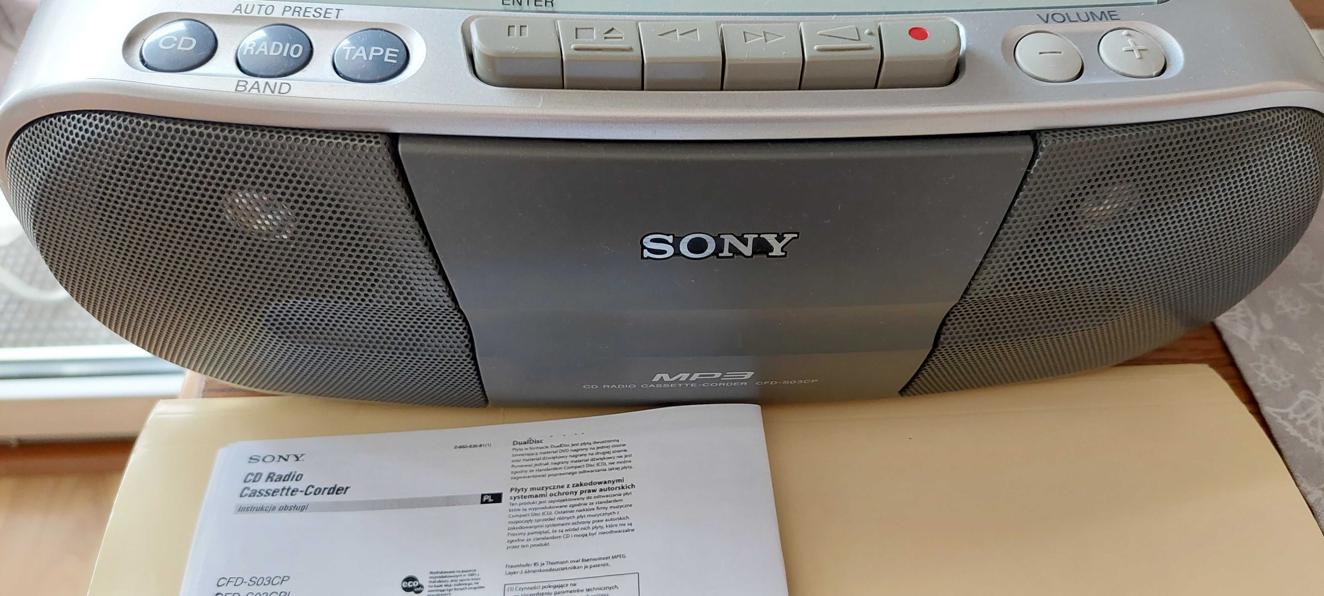 Radioodtwarzacz  Sony MP3 Sprawny plus Pilot