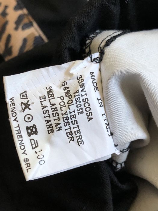 Czarne spodnie Wendy Trendy ze wstawkami po bokach we wzór panterki
