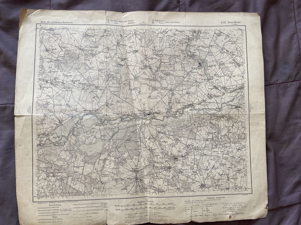 Nowe Miasto Stara Mapa Rosyjska 1914