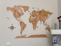 Mapa Świata 3D drewniana 210x126cm Winchester, prezent,