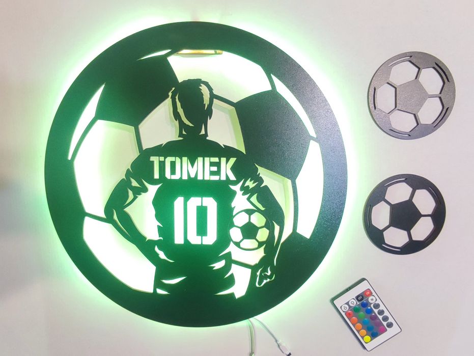 Lampka led piłkarz piłka nożna imię numer  personalizacja