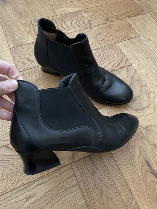 Botki Think! r.38,5/39 skóra naturalna designerski obcas