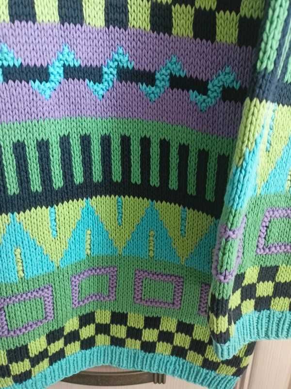 M 38 oversize bawełniany sweter vintage 100% bawełna handmade