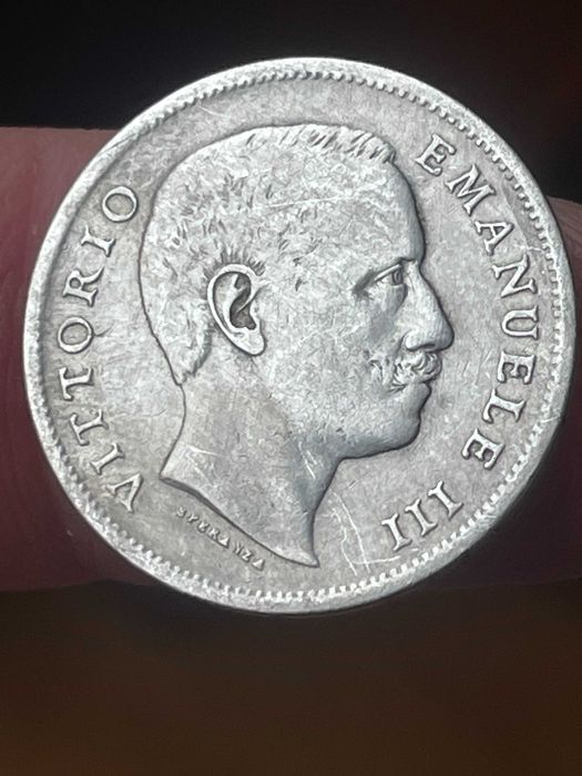 moeda em prata  1 L 1907 Itália