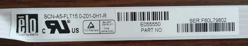 Ekran dotykowy digitizer 15" ELO E212465 E05555