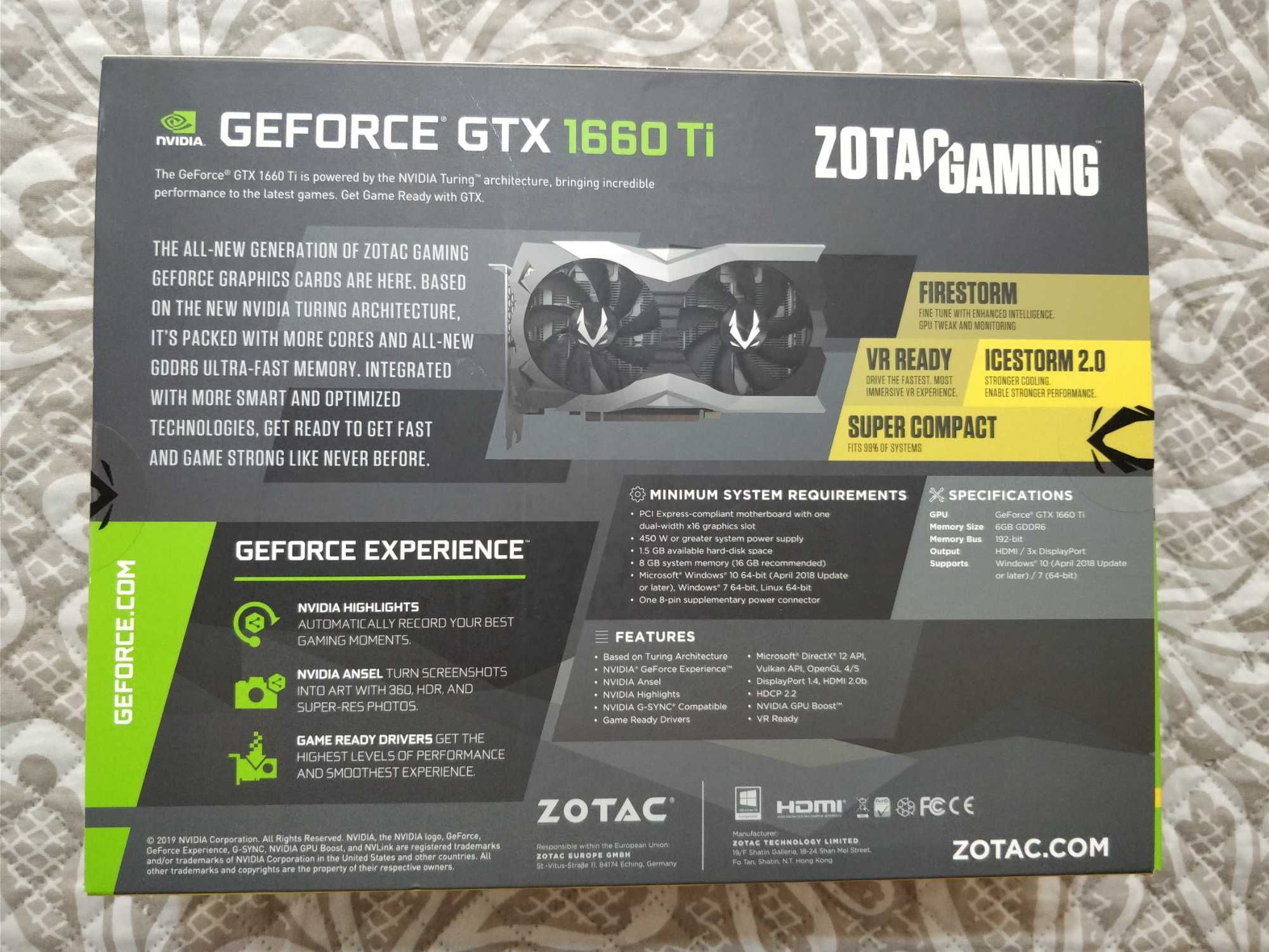 Vendo Zotac Gaming GeForce GTX 1660 Ti AMP 6GB GDDR6