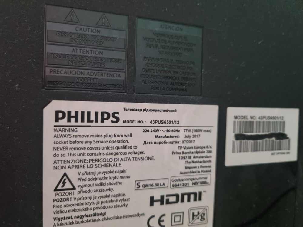 Телевізор Philips 43PUS6501/12