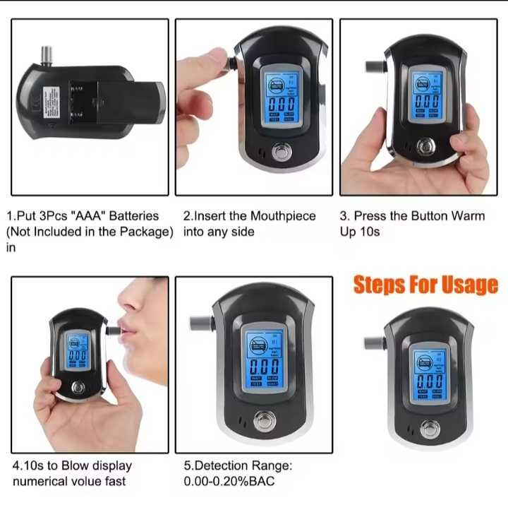 Mini ręczny alkomat cyfrowy ekran LCD