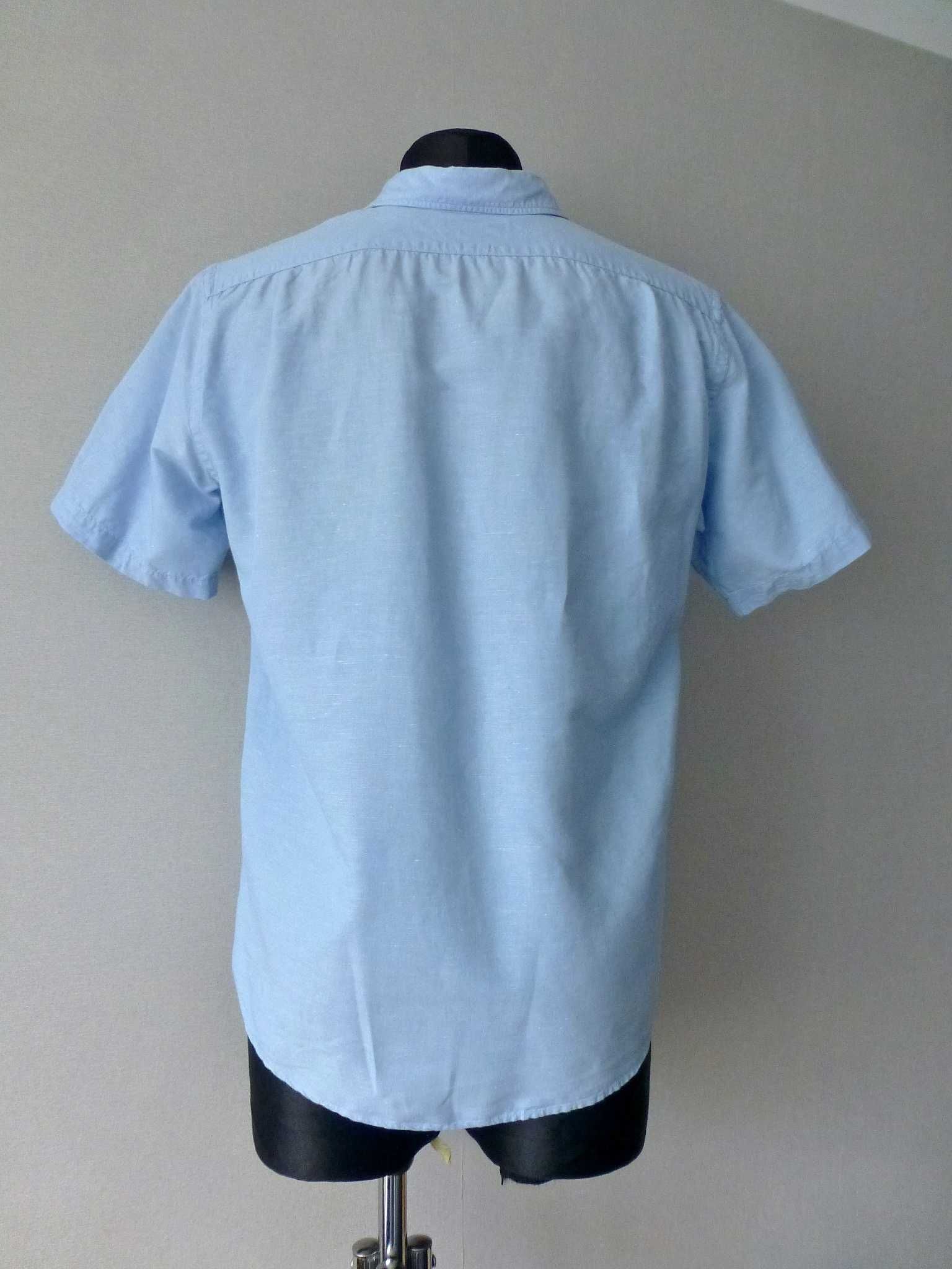 Uniqlo męska letnia gładka koszula z lnem M