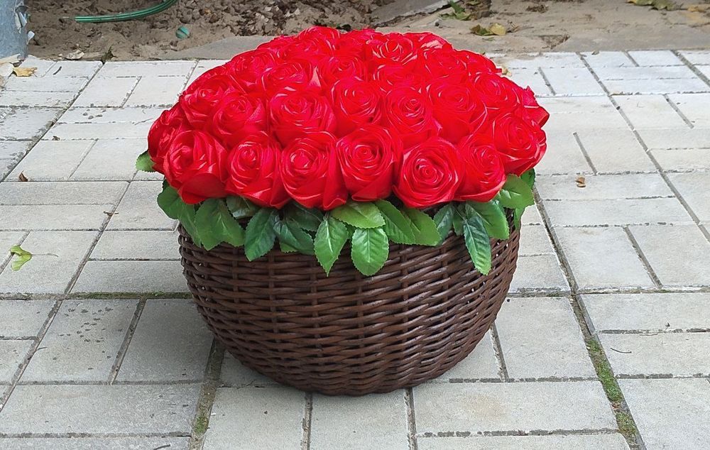 Квіти для Захісника, ручна робота, атласна стрічка