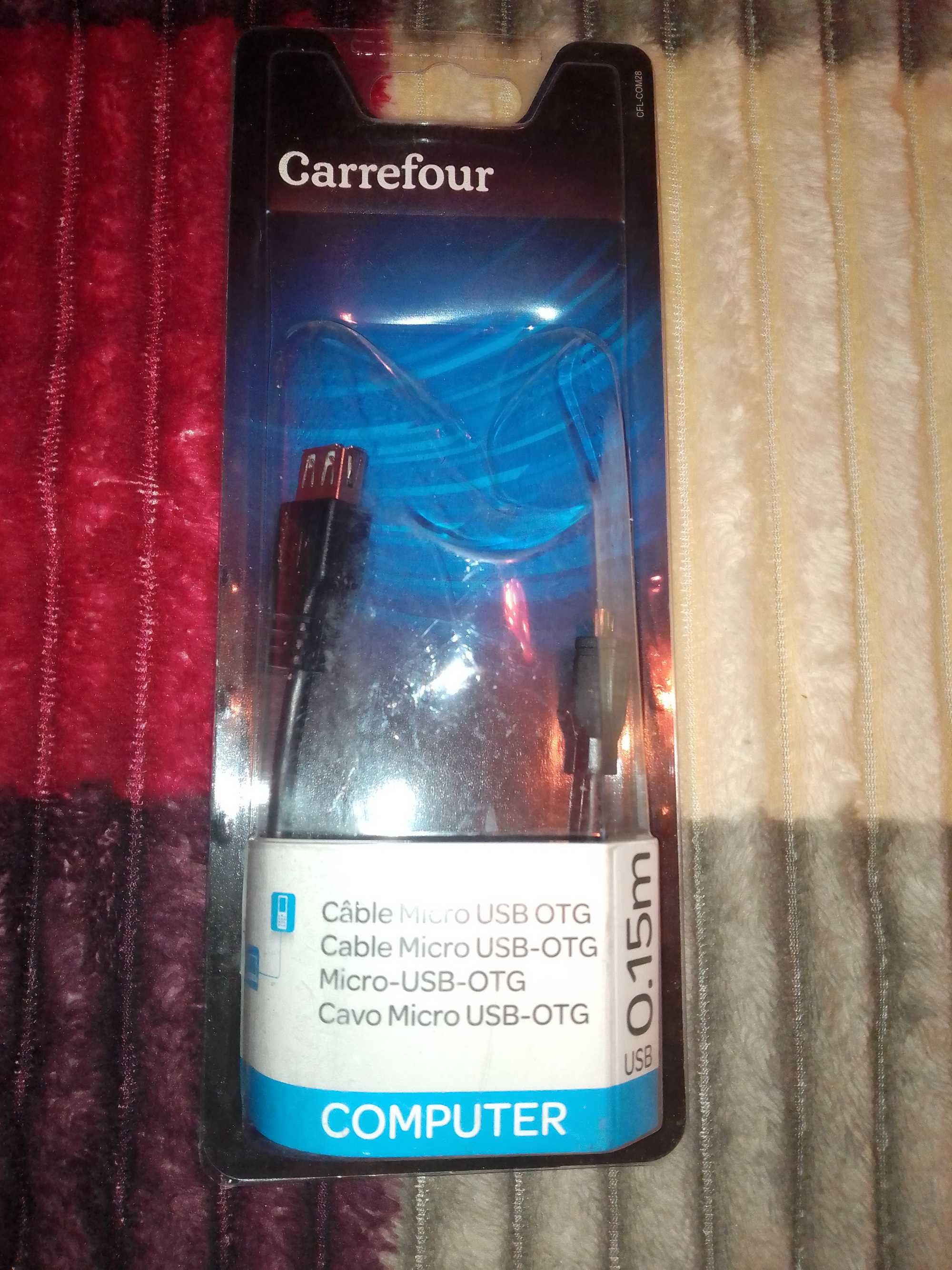 OTG-переходник micro USB 0.15м Black Carrefour