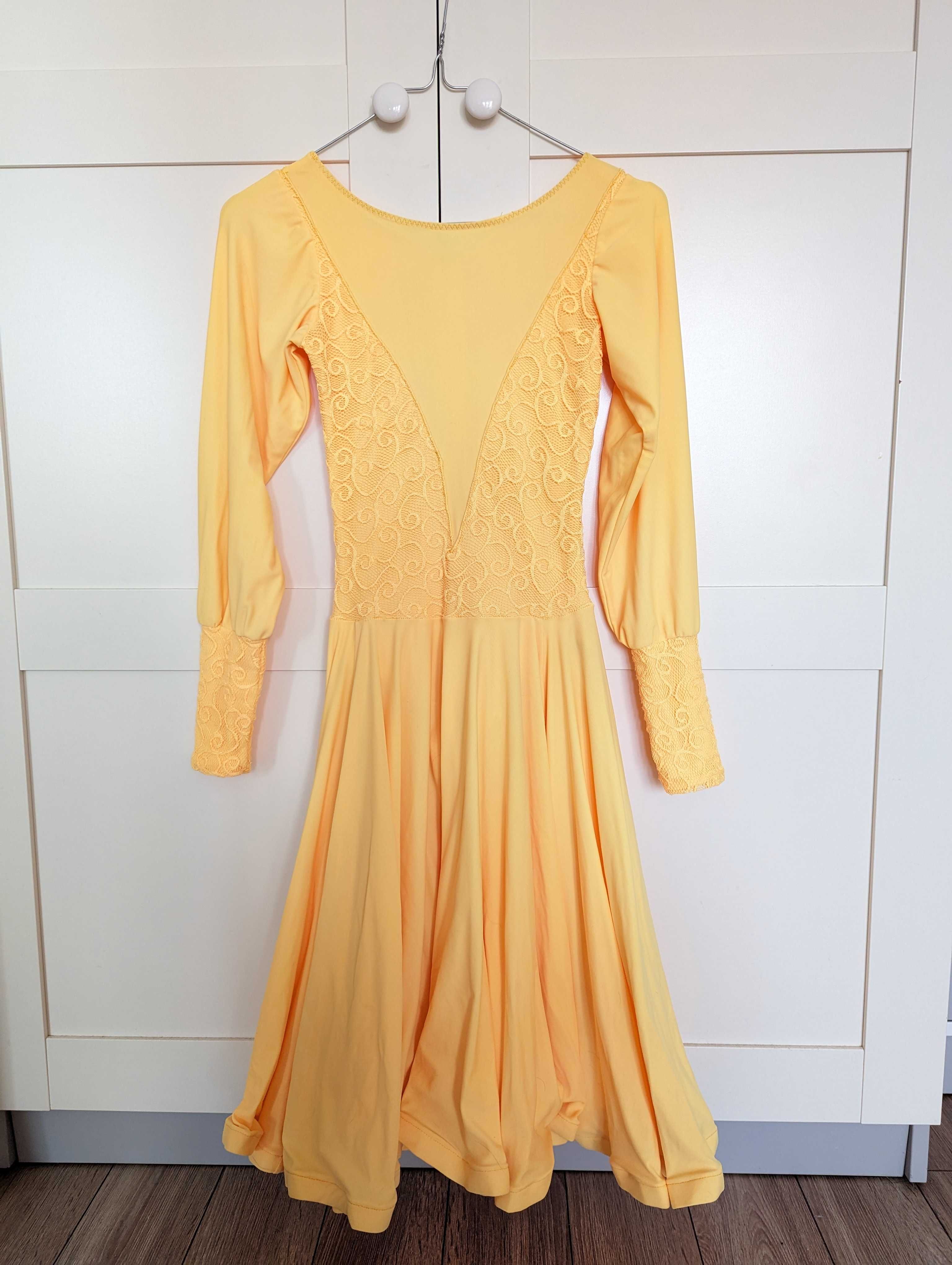 Плаття/сукня для бальних танців, стандарт, яскраво жовте