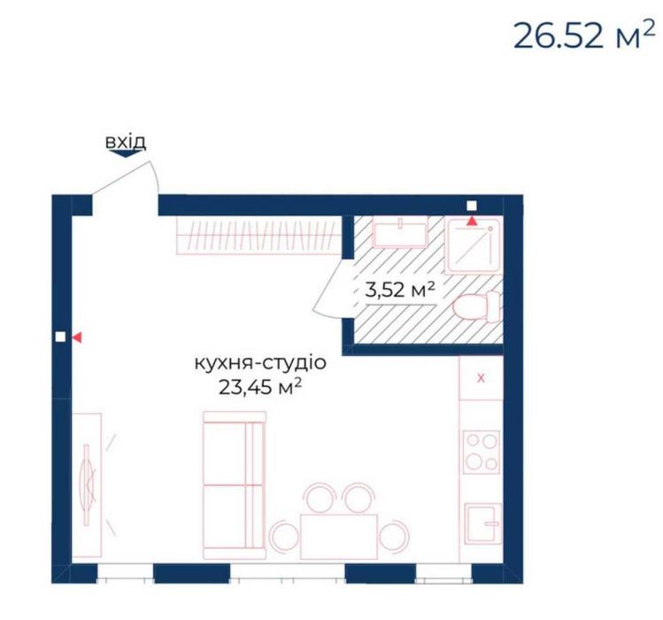 Від забудовника: 1-кімнатна квартира 26м² в ЖК Liverpool House
