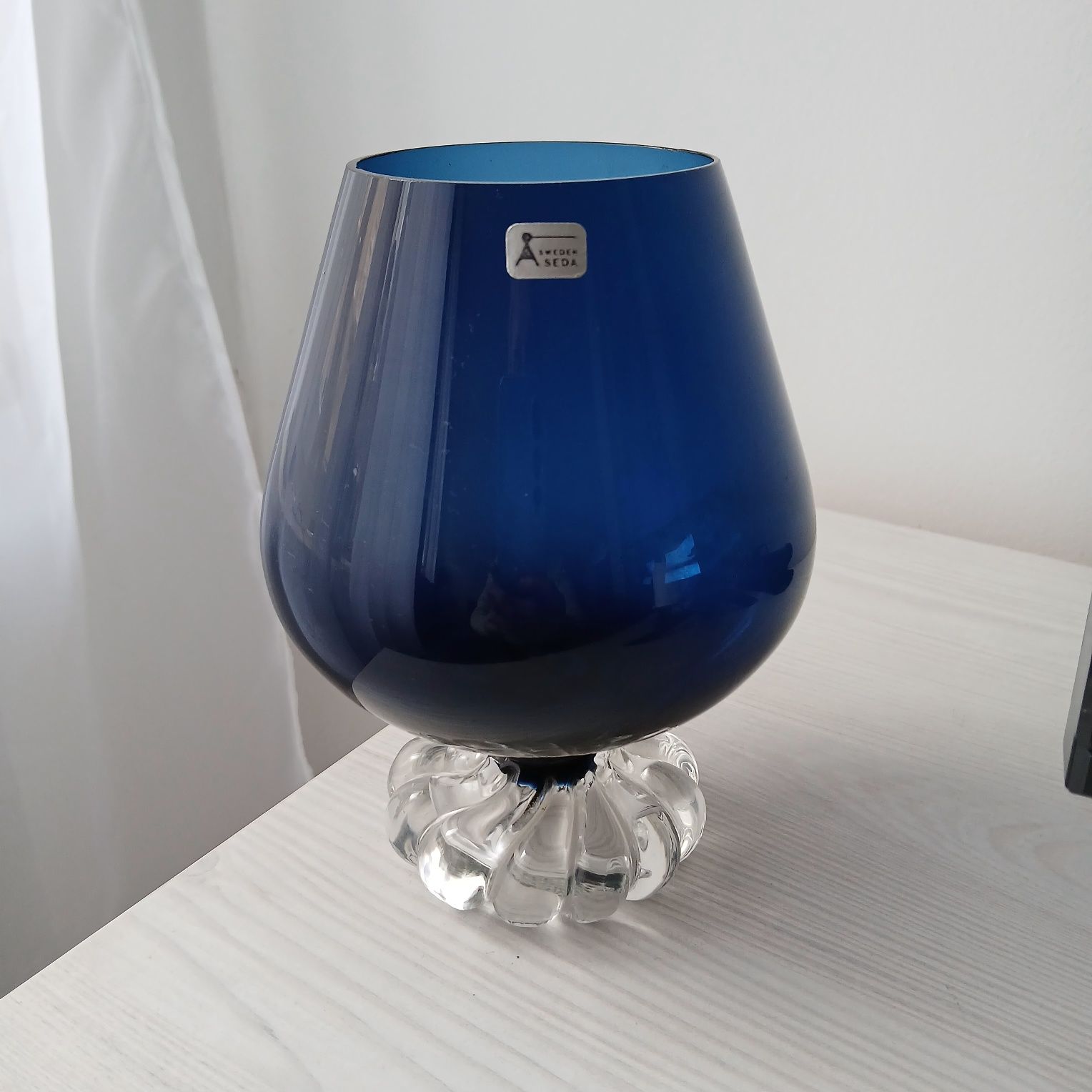 Vintage , wazon Aseda Szwecja. Kobaltowy.