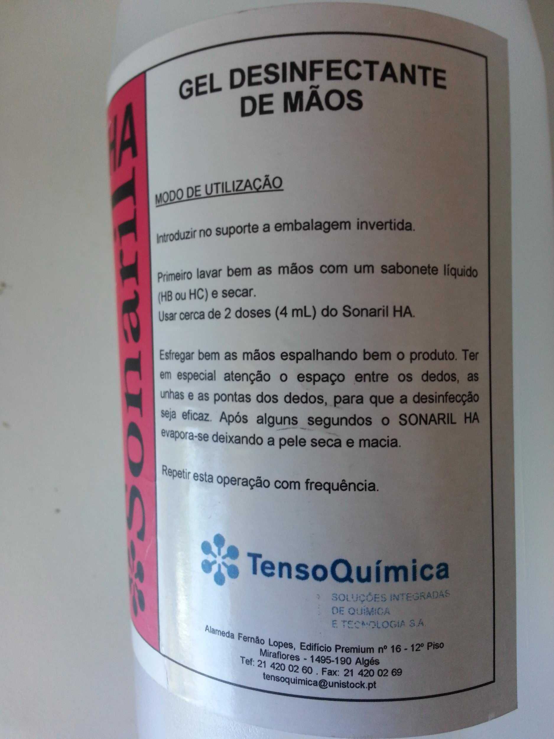 Gel de mãos antisséptico desinfetante