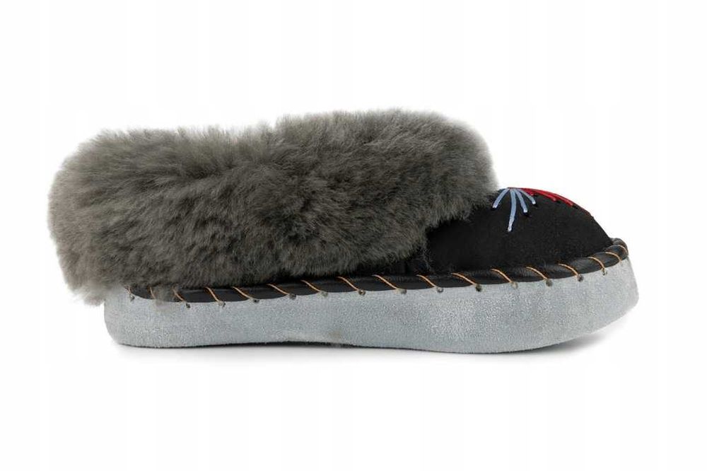 Pantofle Bambosze Damskie Kapcie Góralskie Wełniane Ciepłe Laczki