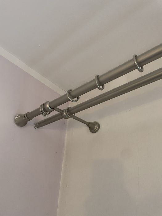 Podwójny KARNISZ ŚCIENNY 3 metry chrom mat Poznań