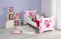 Łóżko dziecięce HAPPY FAIRY w kolorach białym i różowym z materacem